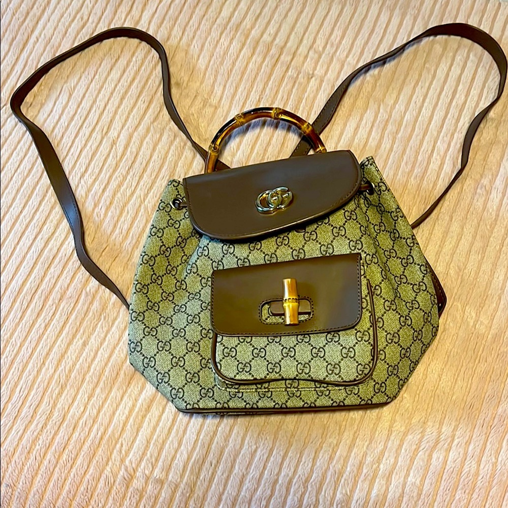 Faux Gucci backpack purse